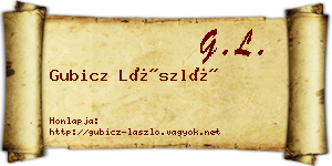 Gubicz László névjegykártya