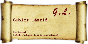 Gubicz László névjegykártya